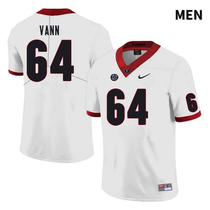 Georgia Bulldogs Men's David Vann #64 White Stitched College UGA Football Jersey 23XG018JH